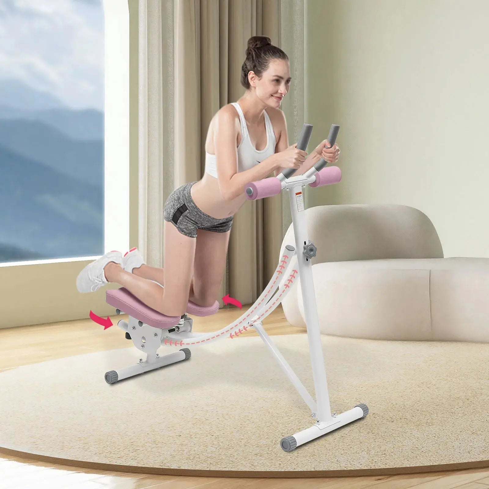 Ab Machine, 150kg/330lbs Weight Capacity, Foldable, Core & Abdominal Exercise Fitness Equipment for Home Gym Nova Trendz