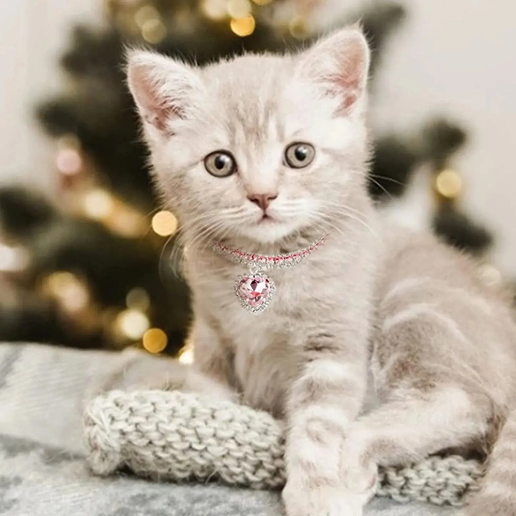 Dog Cat Rhinestone Diamante Collar Necklace Puppy Crystal Bling Pet Accessories For Puppy Kitten Crystal Pendant Diamond Collars Nova Trendz