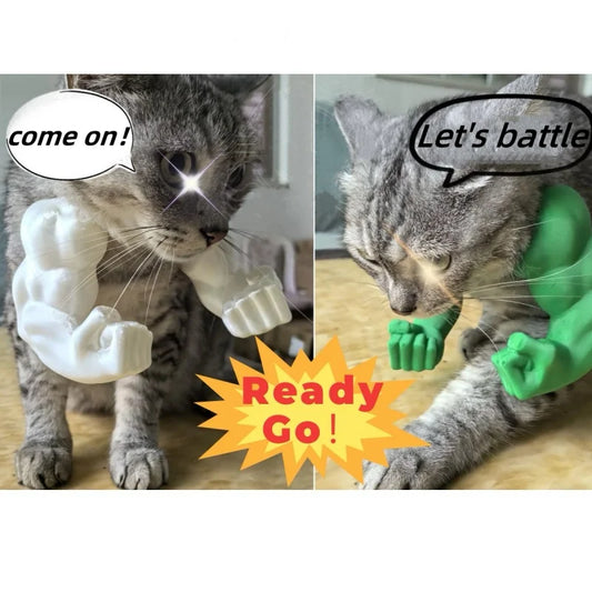 Cat Muscle Arms With Muscle 3D Printed Funny Cat's Neck Giant Arm Creative Arm For Pet Cosplay Halloween Costume Party Accessory