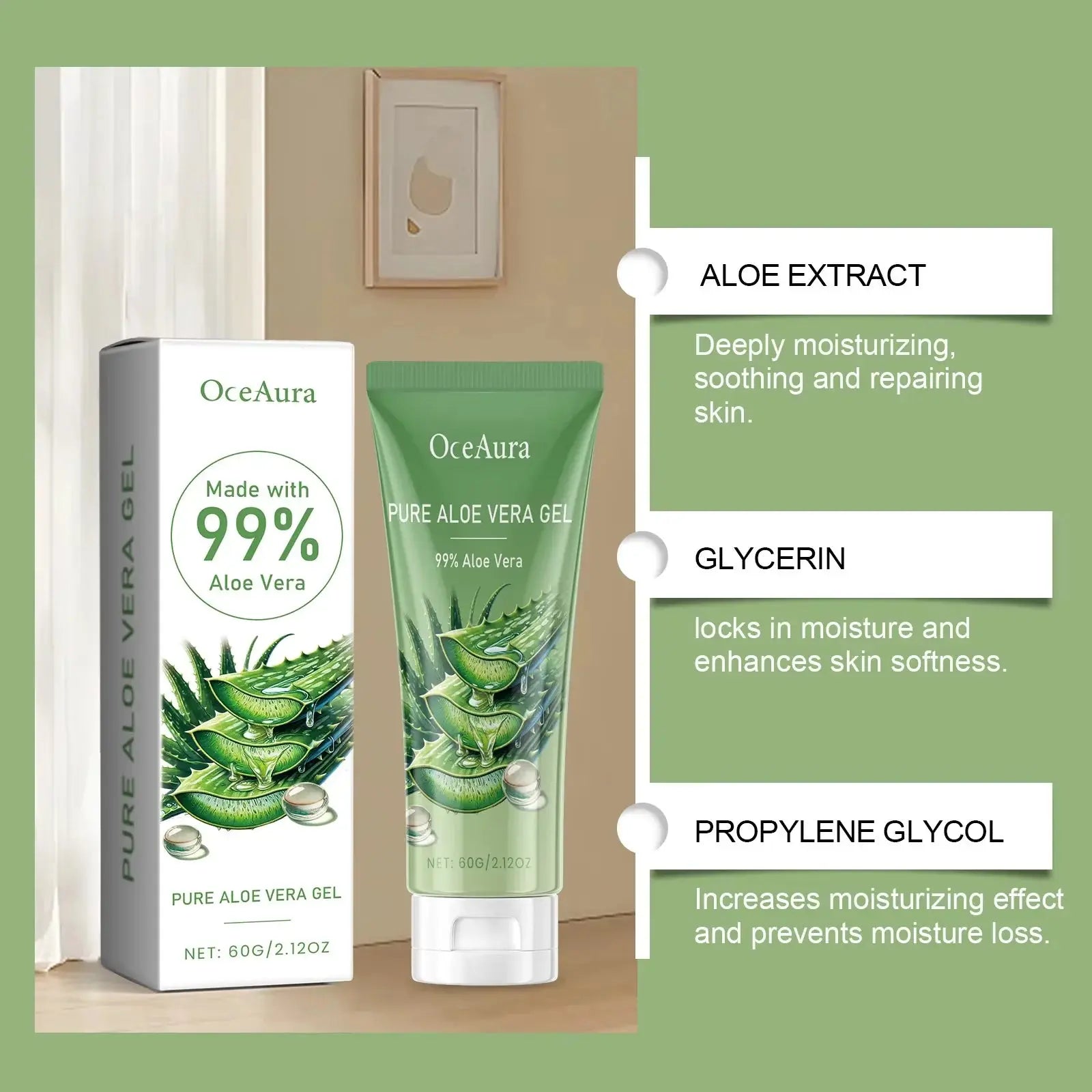 Aloe Vera Gel Pore Shrinking Oil Control Ance Remover Moisturizing Brighten Anti-Aging Facial Essence Beauty Skin Care Products Nova Trendz