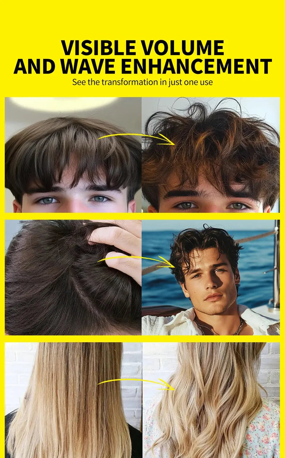 100ml Natural Sea Salt Spray For Hair Men Women Instant Texture Volume Hair Volume Powder Long-Lasting Hold Wave Hair Spray Set Nova Trendz