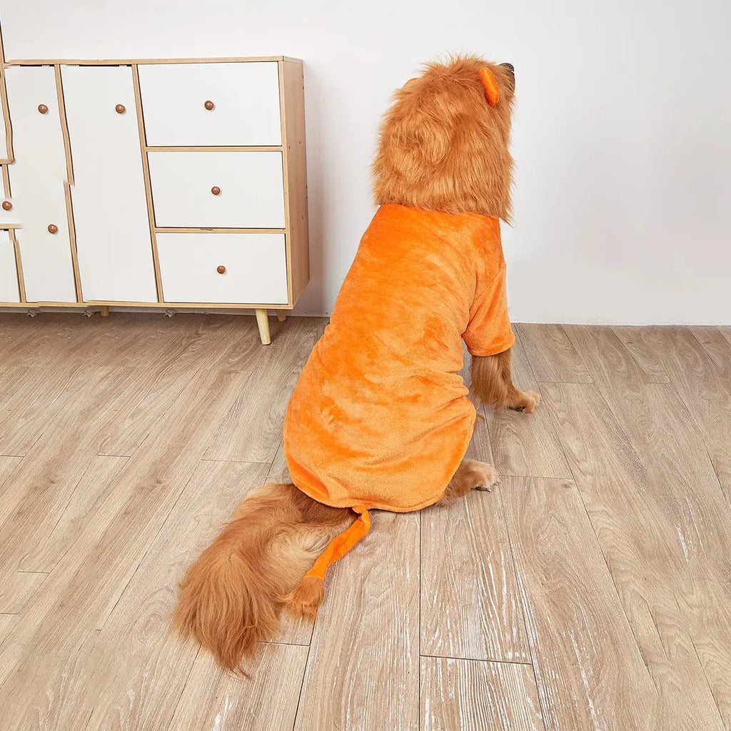The Lion King Dog Halloween Costume Pet Lion Hoodie for Small Dogs ( Orange) - Nova Trendz