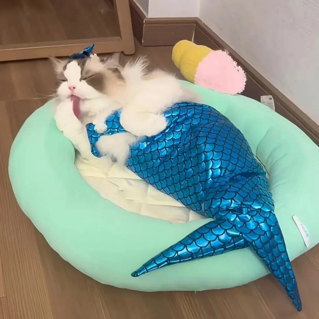 Cat Mermaid Crossdressing Funny Swimsuit Fish Tail Shape Cute Bikini Dog Pet Clothes Pet Halloween Costume Cats Clothes - Nova Trendz