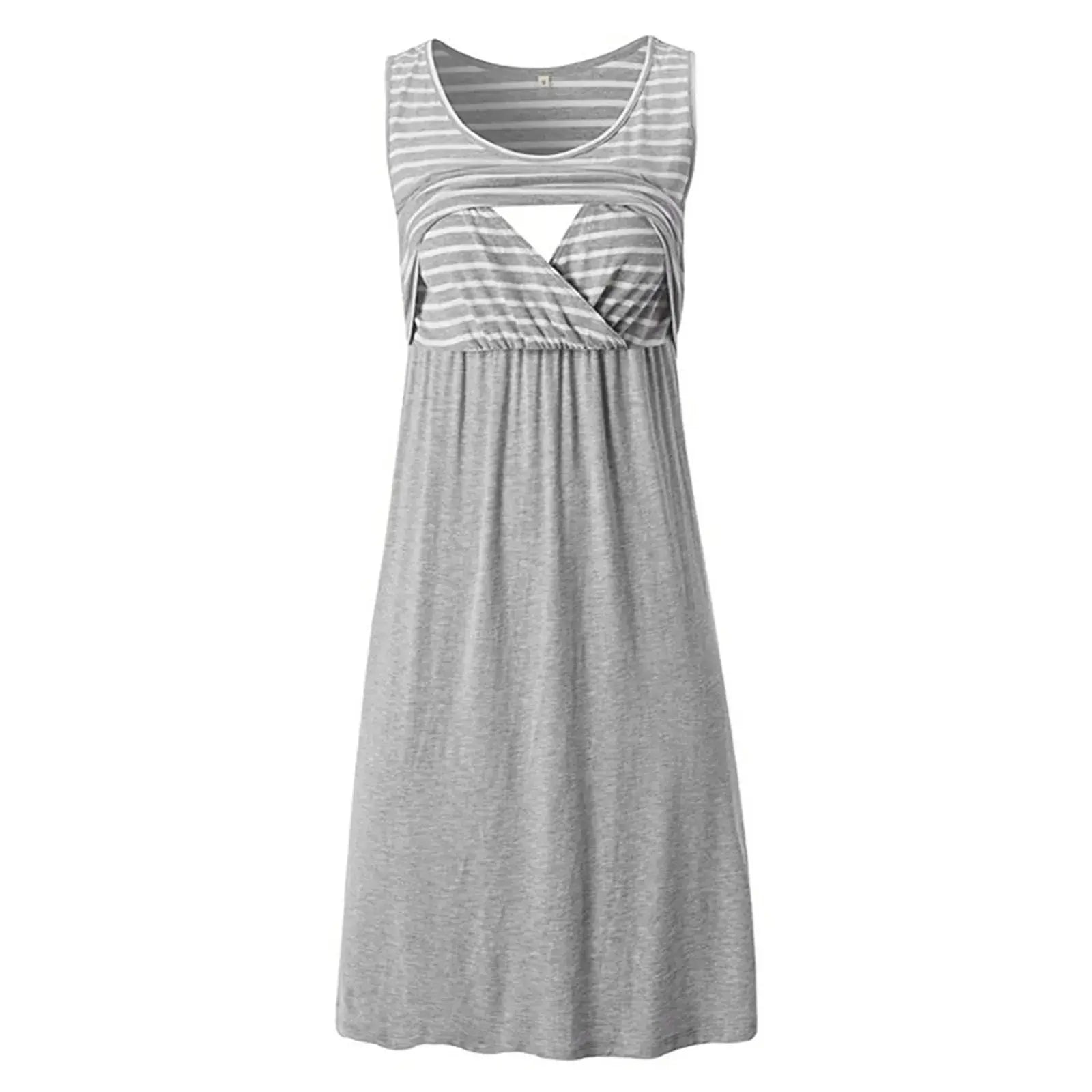 Women's Pregnancy Sleeveless Nursing Dress Maternity Dress Breastfeeding Clothes Summer Maternity Sleepwear Pregnancy Dresses Nova Trendz