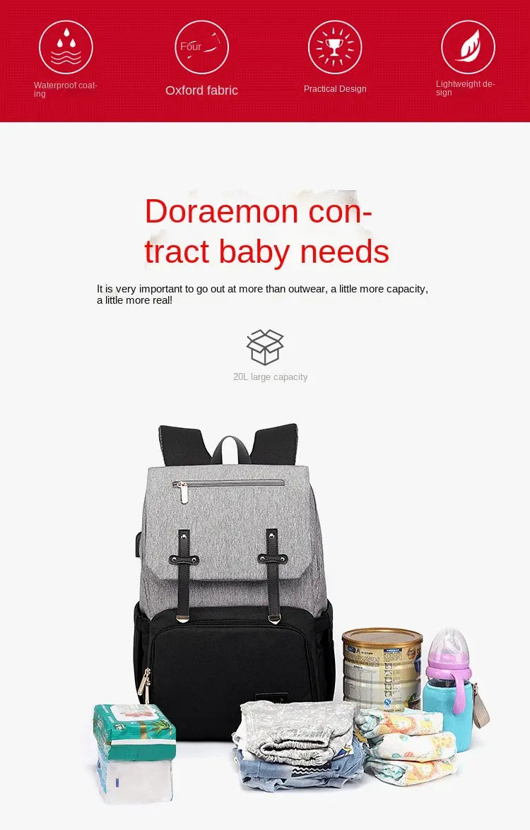 Fashion New Baby Diaper Bag Backpack Multifunctional Diaper Bag Organizer with Thermal Milk Bottle Bag Baby Bags for Mom Nova Trendz