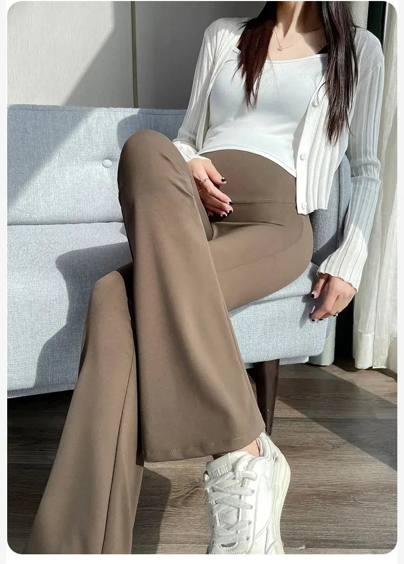 Maternity Leggings for Pregnant Women Yoga Flared High-waisted Trousers Pregnancy Clothes Maternity Yoga Flared Pants Nova Trendz