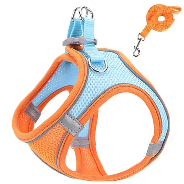 Cat Harness Reflective Pet Harnesses And Leashes Set Adjustable Pet Harness for Cats Small Dogs Pug Chihuahua Cat Accessories - Nova Trendz