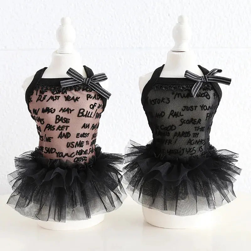 Dogs and Cats Dress Letters and Lace Design Pet Puppy Shirt Spring/Summer Clothes Outfit 2 Colours Nova Trendz