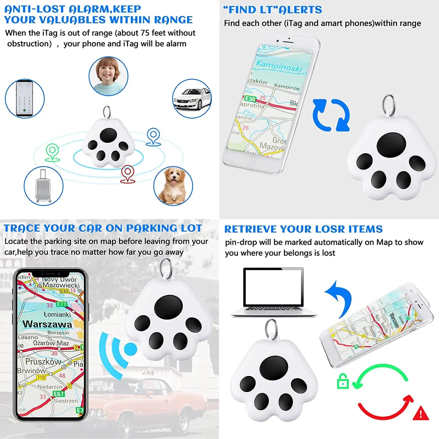 Mini Cat Dog GPS Tracking Locator Prevention Anti-Lost Waterproof Portable Tracker for Pets Cats Dogs Accessories