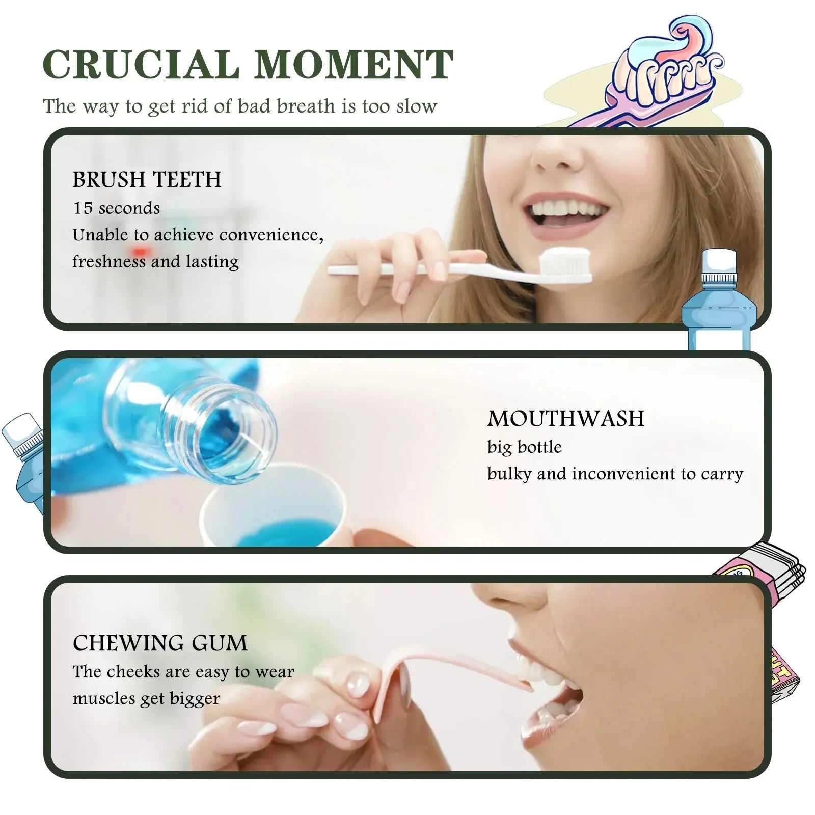 Probiotic Breath Freshener Oral Spray Natural Formula Portable Effective in Removing Bad Breath Mint Flavored Mouth Spray - Nova Trendz