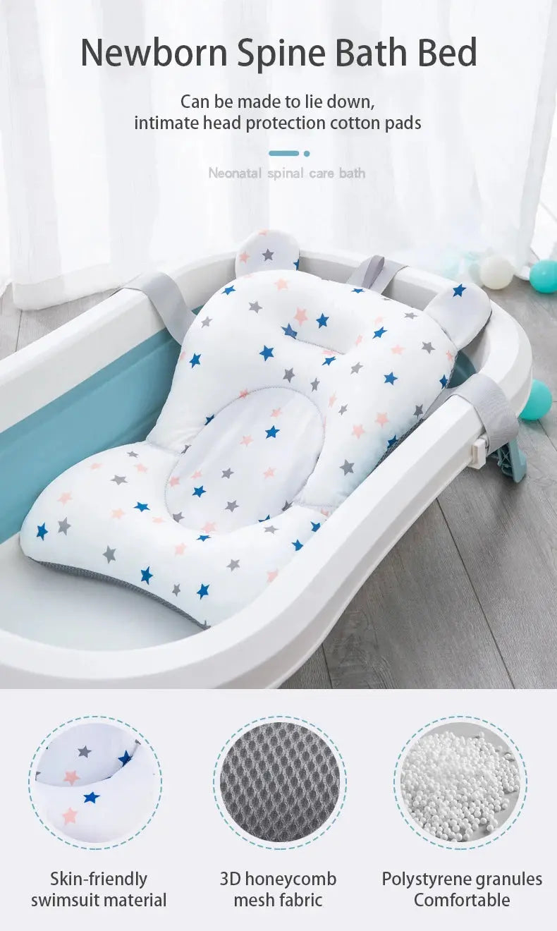 Baby shower lying down, baby shower artifact can sit and lie down, newborn net bag bath pad, bathtub floating pad Nova Trendz