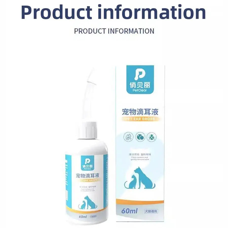 PetClear Pet Ear Drops Solution 60ml for Animal Ear Care Nova Trendz