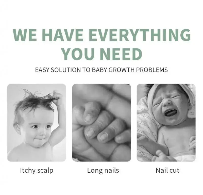 6Pcs/set Newborn Baby Care Kit Cleaning Supplies Head Comb Brush Scissors Nasal Aspirator Nail Clipper Sharpener Tool Package Nova Trendz