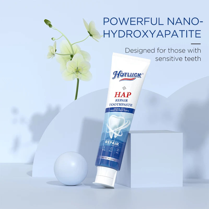 Hotluck Fluoride Free Nano Hydroxyapatite Toothpaste for & Sensitive Relief, Whitening, SLS Free, Natural Peppermint.Made in Chi