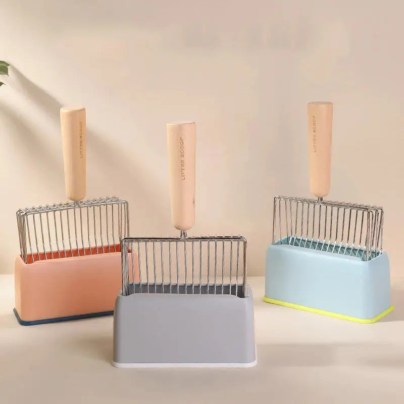 Cat litter shovel storage rack color matching base large metal shovel storage box pet supplies Nova Trendz