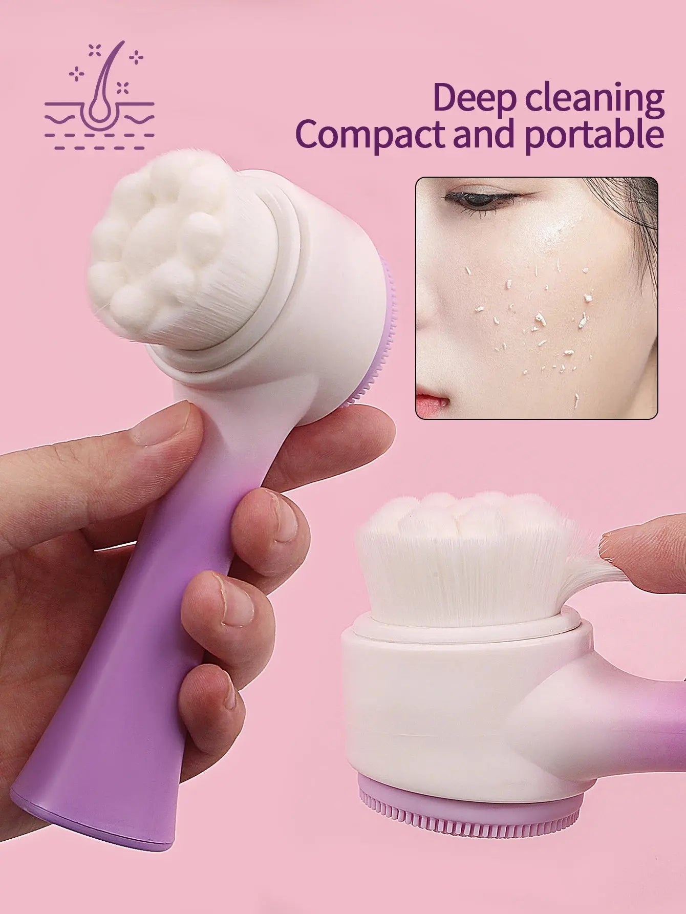Silicone Facial Cleansing Brush Massage care Face brush&Spa Headband and Wristband Set Skin Care Headband Nova Trendz