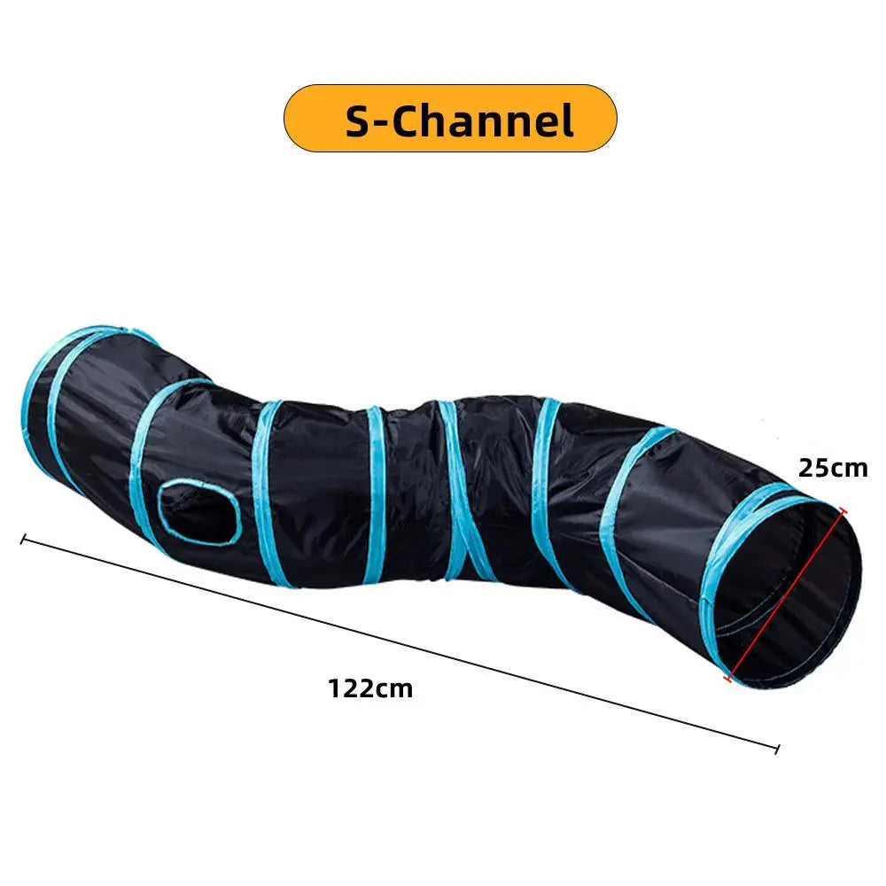 Cat Tunnel Pet Supplies Cat S T Pass Play Tunnel Foldable Cat Tunnel Cat Toy Breathable Drill Barrel for Indoor loud paper - Nova Trendz