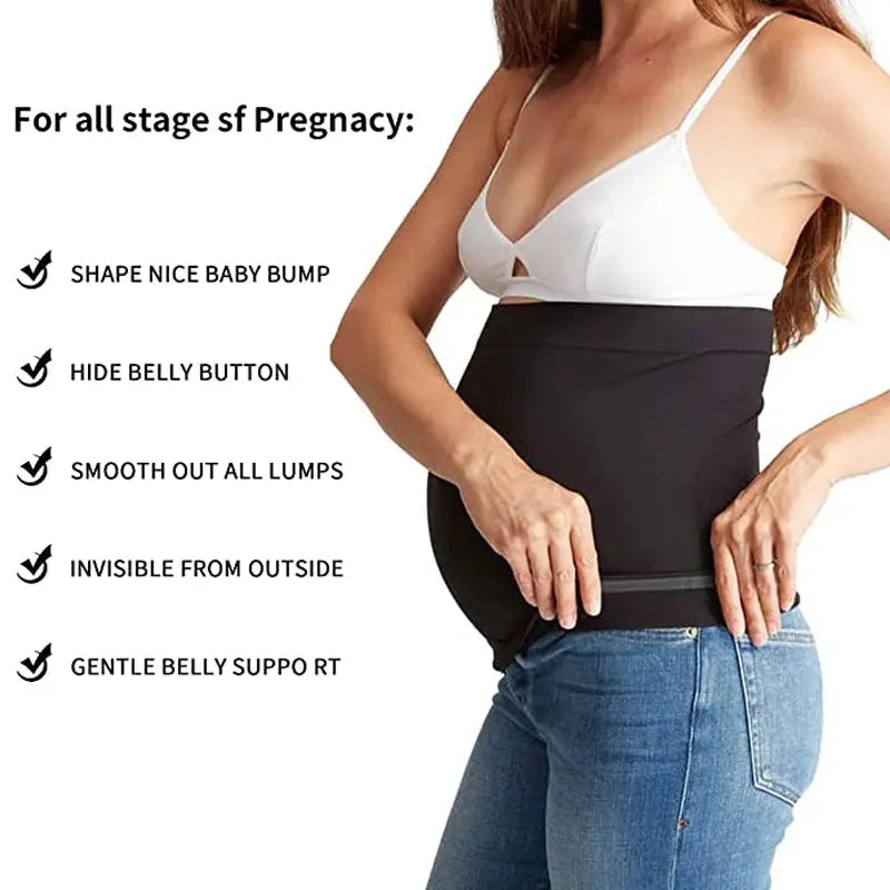 4packs Belly Band for Pregnancy,Maternity Pants and Jeans Extender for All Trimesters and Including Post Pregnancy Prenatal Care Nova Trendz