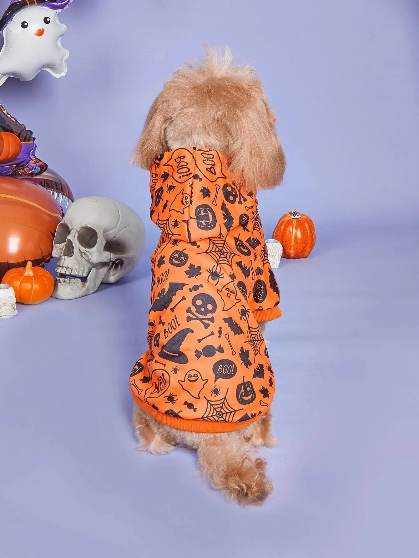 Dog Halloween Costume, Holiday Dog Clothes for Small Dogs , Funny Pet Pumpkin Spider Hoodie, Cat Bone Outfit - Nova Trendz