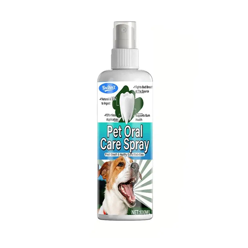 100ml Pet Oral Care Dental Spray - Instant Bad Breath Eliminator,with Natural Ingredients - Safe for Dogs & Pets Teeth Cleaning - Nova Trendz