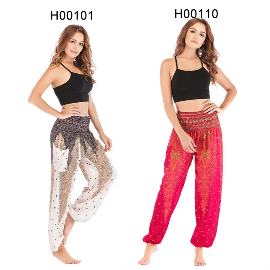 Yoga Pants Women Hippie Harem Printed Leggings Boho High Waisted Pantalone De Mujer Cintura Alta Calca Feminina Beach - Nova Trendz