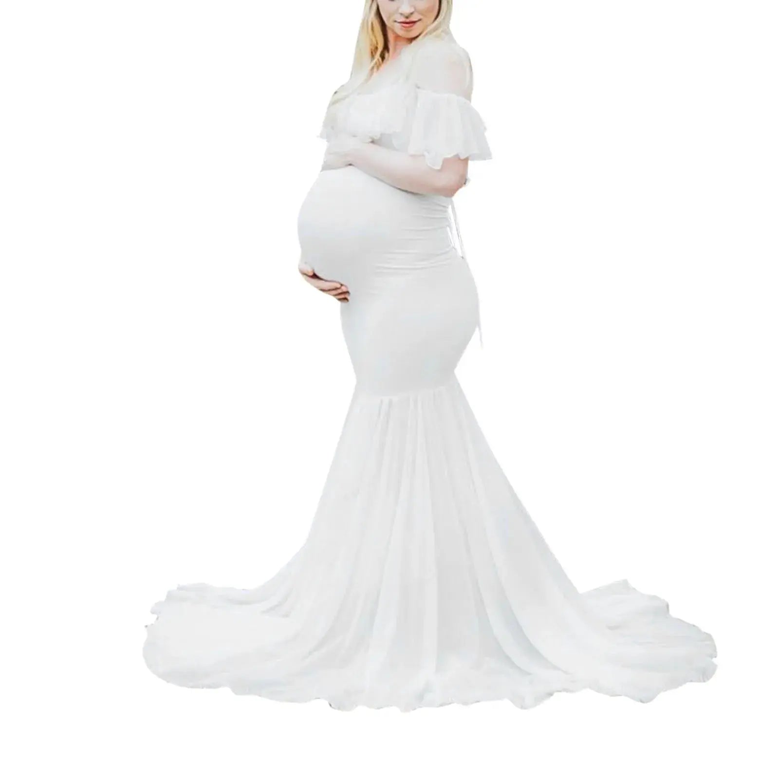 Maternity Dresses For Photo Shoot Pregnant Dress Lace Props Short Sleeve Solid Aline Dress Ropa De Maternidad Embarazo Juvenil Nova Trendz