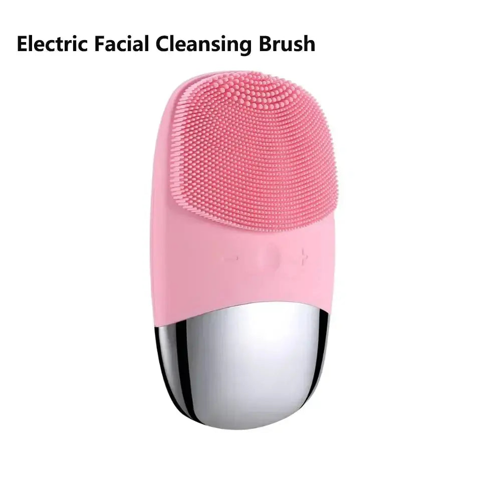 Electric Facial Cleansing Brush Silicone Sonic Face Cleaner Deep Pore Cleaning Skin Massage Intelligent Cleansing Brush Device - Nova Trendz
