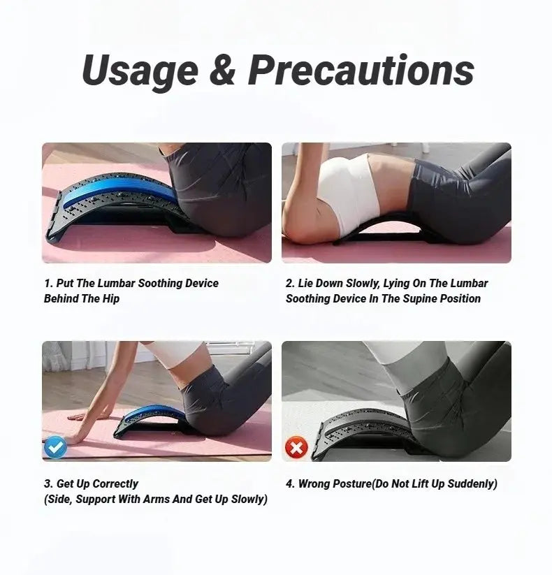 Back Massager Stretch Lumbar Support Relaxation Spine Pain Relief Vertebral Relaxer Stretches The Lower Traction Corrects Waist - Nova Trendz