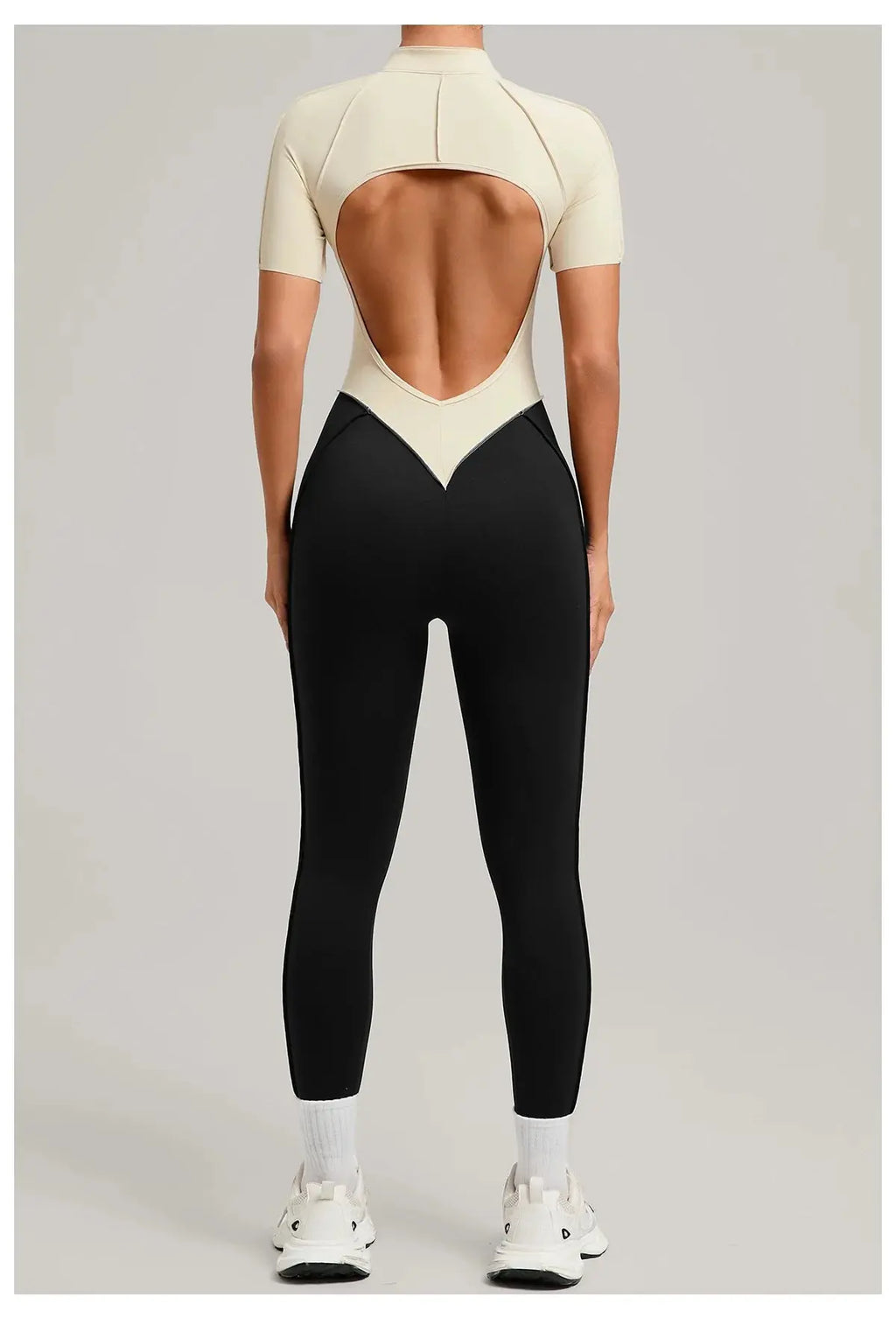 Yoga Bodysuit Short Sleeves Women's Tracksuits Gym Zipper Jumpsuits Sports Workout High-intensity Fitness One-piece Tights Suit - Nova Trendz