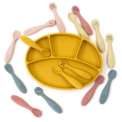 3PCS Cute Baby Learning Spoons Utensils Set Newborn Feeding Spoon Set Toddler Scoop Weaning Cutlery Children‘s Tablewar Nova Trendz