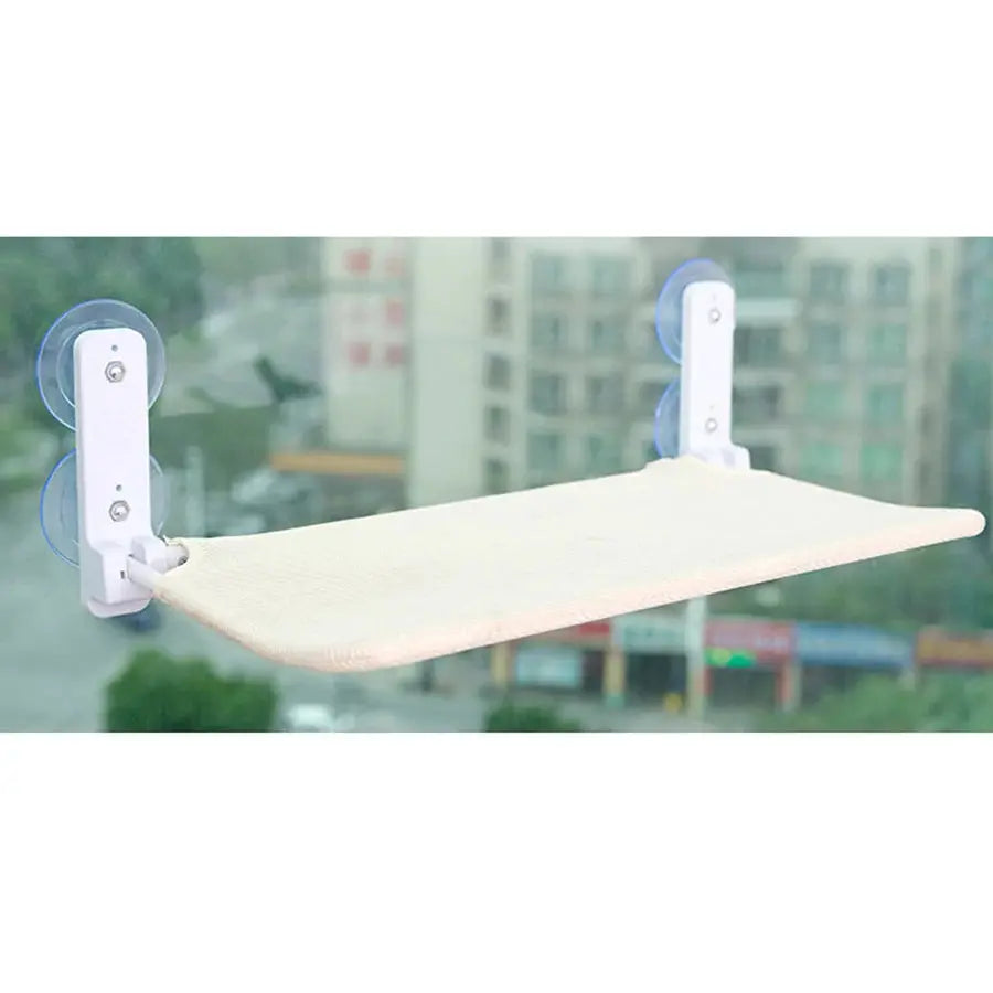 Assembly free folding cat hammock plush mesh cat window wall jumping platform double suction cup cat hammock - Nova Trendz