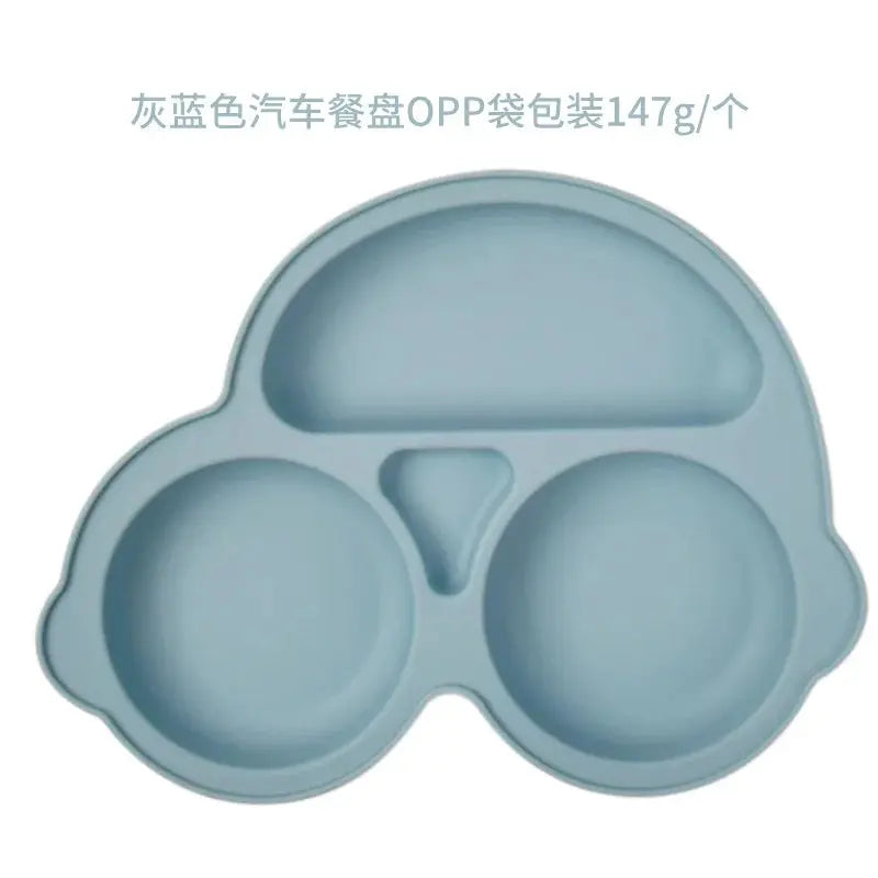 Baby Safe Silicone Dining Plate Suction Cartoon Children Dishes Feeding Toddler Training Tableware Retro Kids Smile Face Bowl Nova Trendz
