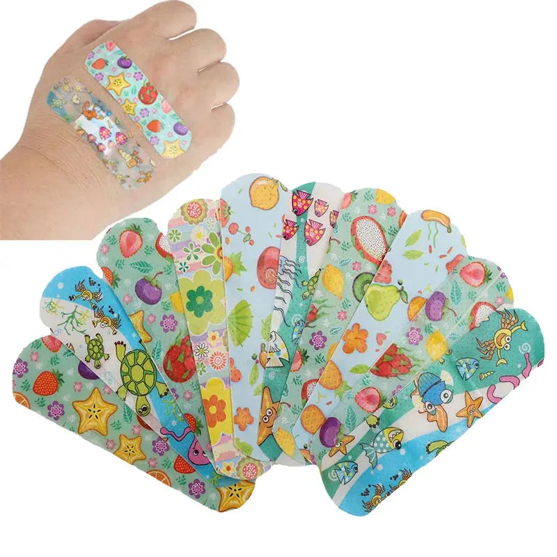100pcs Cartoon Animal Pattern Waterproof Hemostasis Kids Band Aid Stickers Adhesive Bandage Wound Strips Plasters for Children Nova Trendz