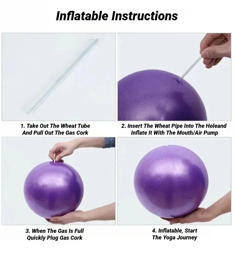 25CM New Yoga Pilates Ball Exercise Gymnastic Fitness Balance Gym Core Indoor Training Mini Balls Small Therapy Improves Nova Trendz