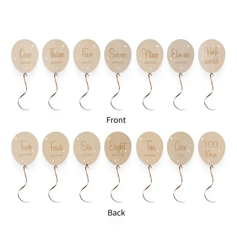 8pc/set Wooden Baby Milestone Card For Newborn Cute Cloud Shape Photography  Props Accessories Month Cards Sticker Newborn Gifts Nova Trendz