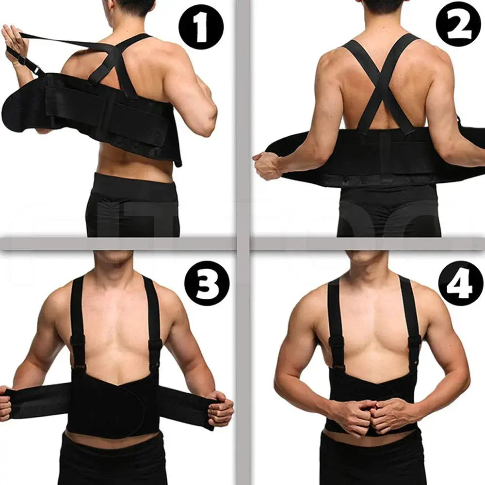 1Piece Work Back Brace for Men Women,Adjustable Lower Back Support Belt with Suspenders for Heavy Lifting Safety & Protection - Nova Trendz