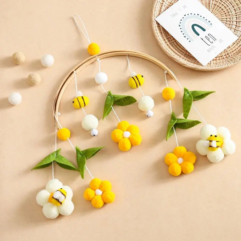 Baby Rattle Toys 0-12Months Newborn Wooden Crib Mobile Bee Toy Music Box Bed Bell Hanging Toy Holder Bracket Bed Bell Baby Gifts - Nova Trendz