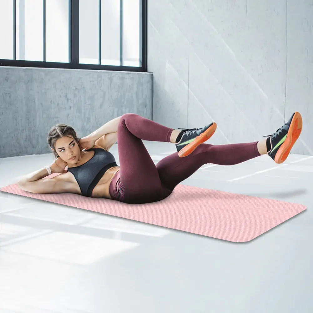 Yoga Mat Non Slip Exercise Mat Thick Solid Color Fitness Mat Yoga Workout Mat Multi-Function for Home Gym - Nova Trendz