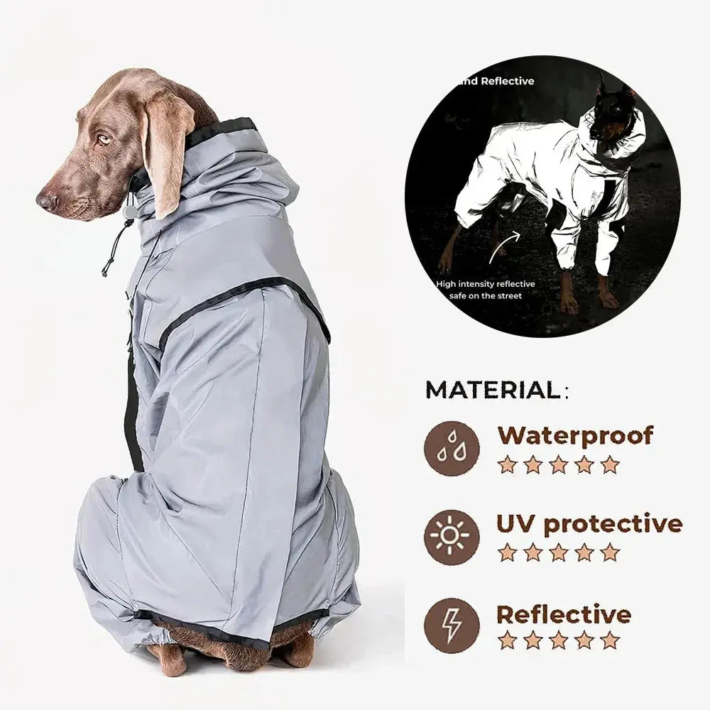 Reflective Full Body Dog Jumpsuit Waterproof Raincoat Sunscreen Outdoor Jacket for Small to Large Dogs Pet Supplies - Nova Trendz
