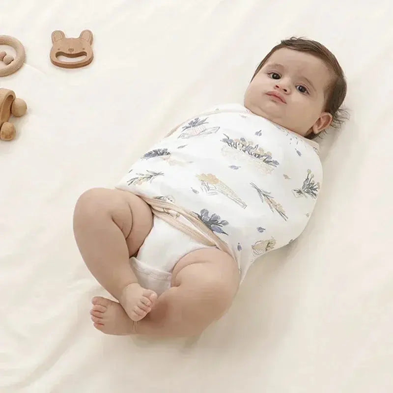Baby Swaddle Blanket 0-6 Months Strap Protect Belly Baby Sleeping Blanket Wrap for New Born Thin-style for Summer - Nova Trendz