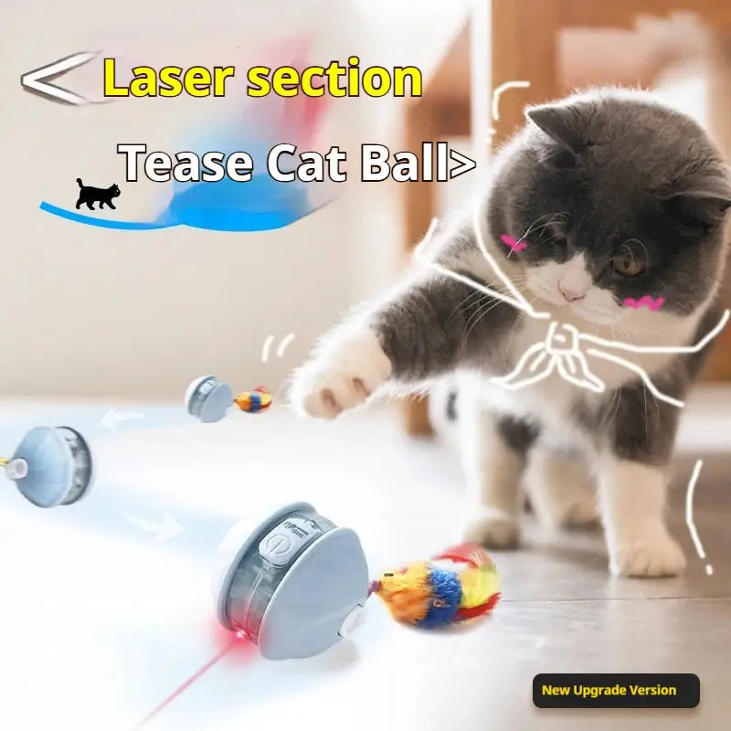 Upgraded Cat Interactive Ball Toys Infrared Automatic Rolling Ball Tail Rechargeable Smart Pet Toy Cat Training Imitate Mouse - Nova Trendz
