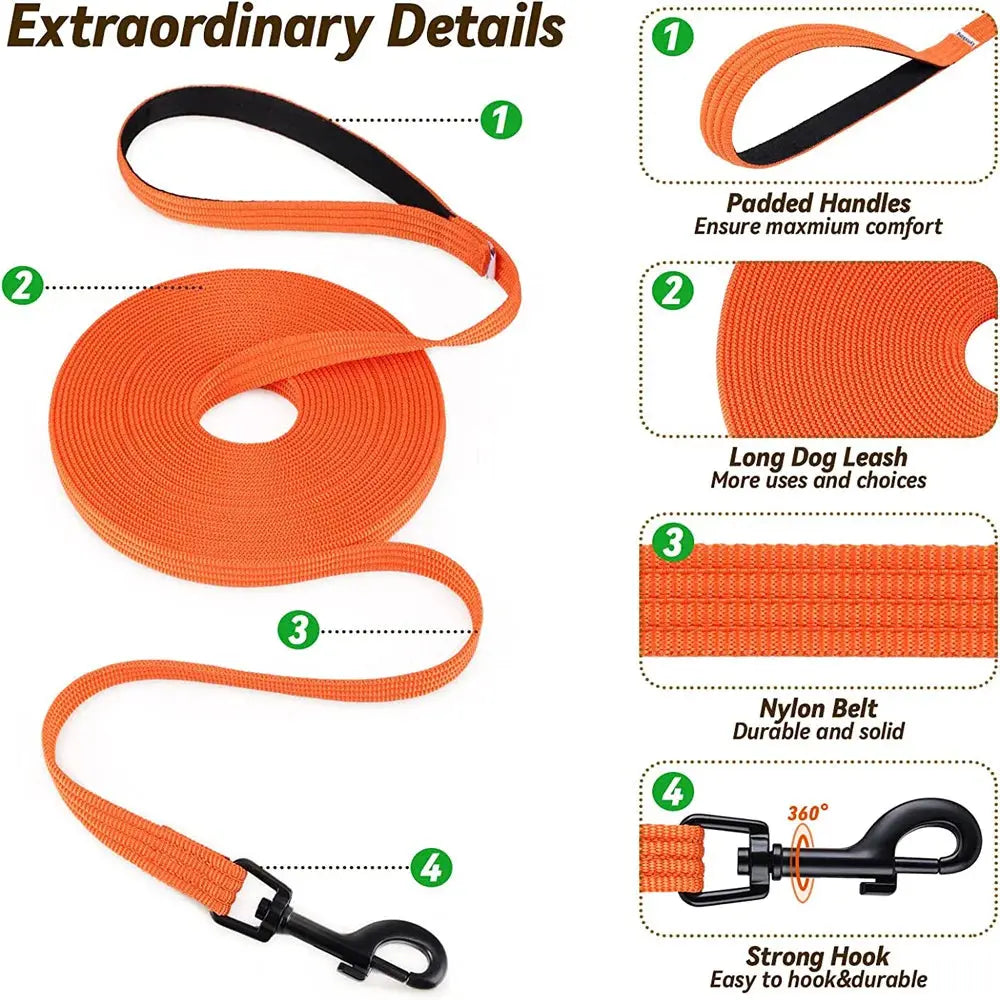 Nylon Dog Training Leashes Walking Pet Leash Long Lanyard Traction Rope for Small Large Dogs 4.5M 10M 15M Lead Item - Nova Trendz
