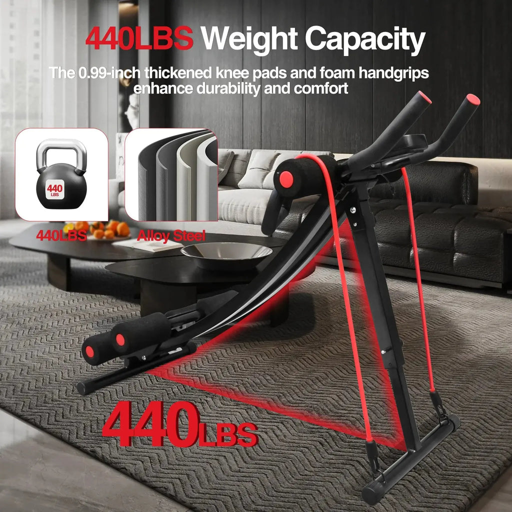 GIKPAL Foldable Ab Machine Ab Workout Equipment for Home Gym,Core & Abdominal Trainer Fitness Equipment Max 440lbs LCD Display Nova Trendz