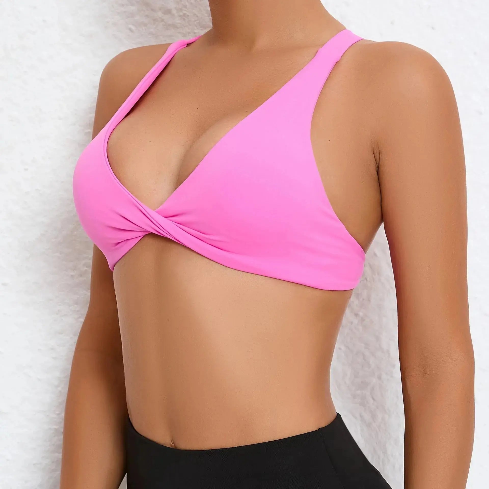 Sport Bra Women Seamless Gym Anti-sweat Breathable Yoga Shockproof Crop Top Fitness Push up Workout Underwear Blue Gray Red Pink - Nova Trendz