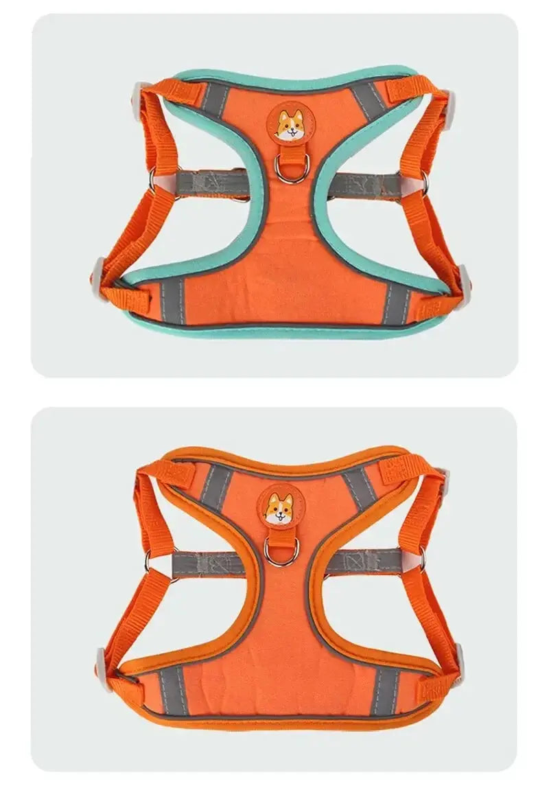 Booteely Pet Suede Chest Harness Vest Dog Cat Strap Reflective Leash Retractable For Small Light And Convenientn - Nova Trendz