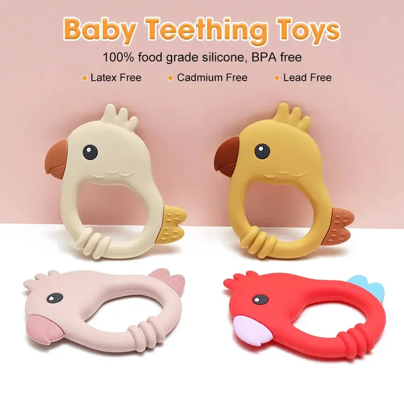 2015 New Design Colorful Parrot Teether - Food-Grade Silicone Baby Teething Toy (BPA-Free) baby teether Nova Trendz
