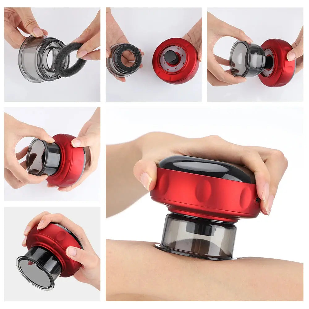 Body Scraping Massage Smart Electric Vacuum Cupping Heating Suction Cup Device Back Neck Arm Massger 6/12 Level Cupping Nova Trendz