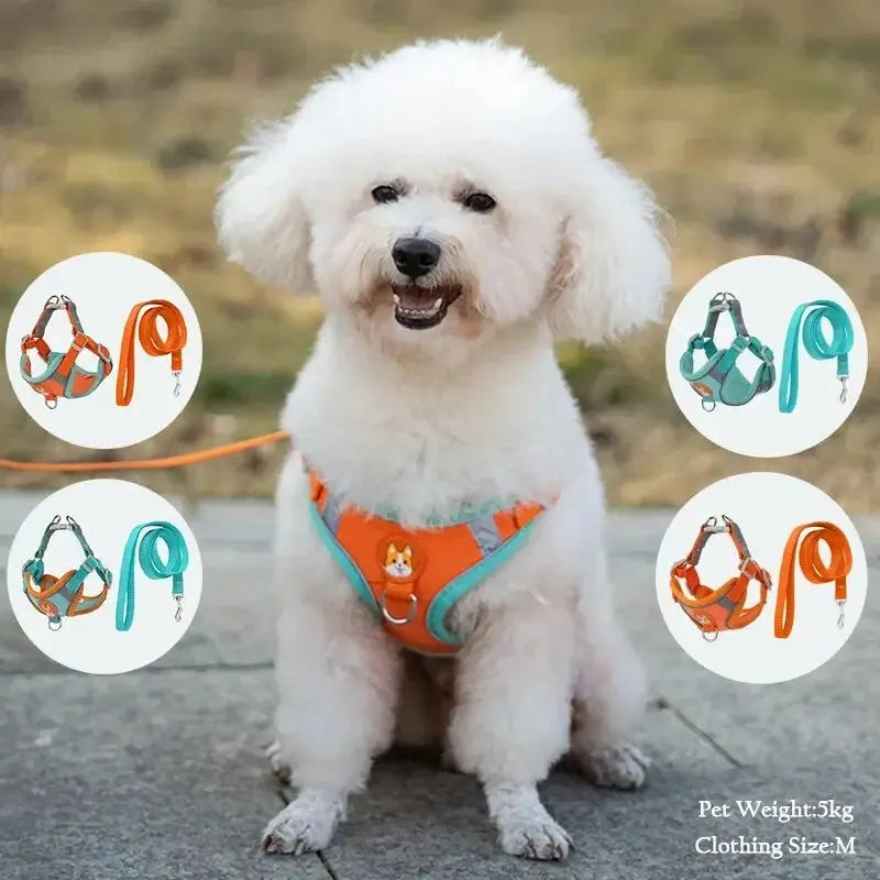 Booteely Pet Suede Chest Harness Vest Dog Cat Strap Reflective Leash Retractable For Small Light And Convenientn - Nova Trendz