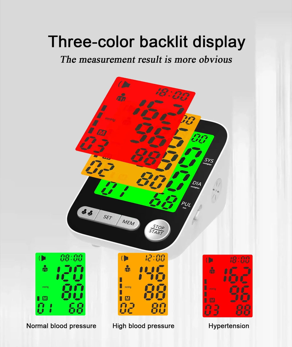 High Accurate Blood Pressure Monitor Digital Sphygmomanometer Bp Monitors Electronic Tonometer Arm Cuff Talking BPM Tensiometer Nova Trendz