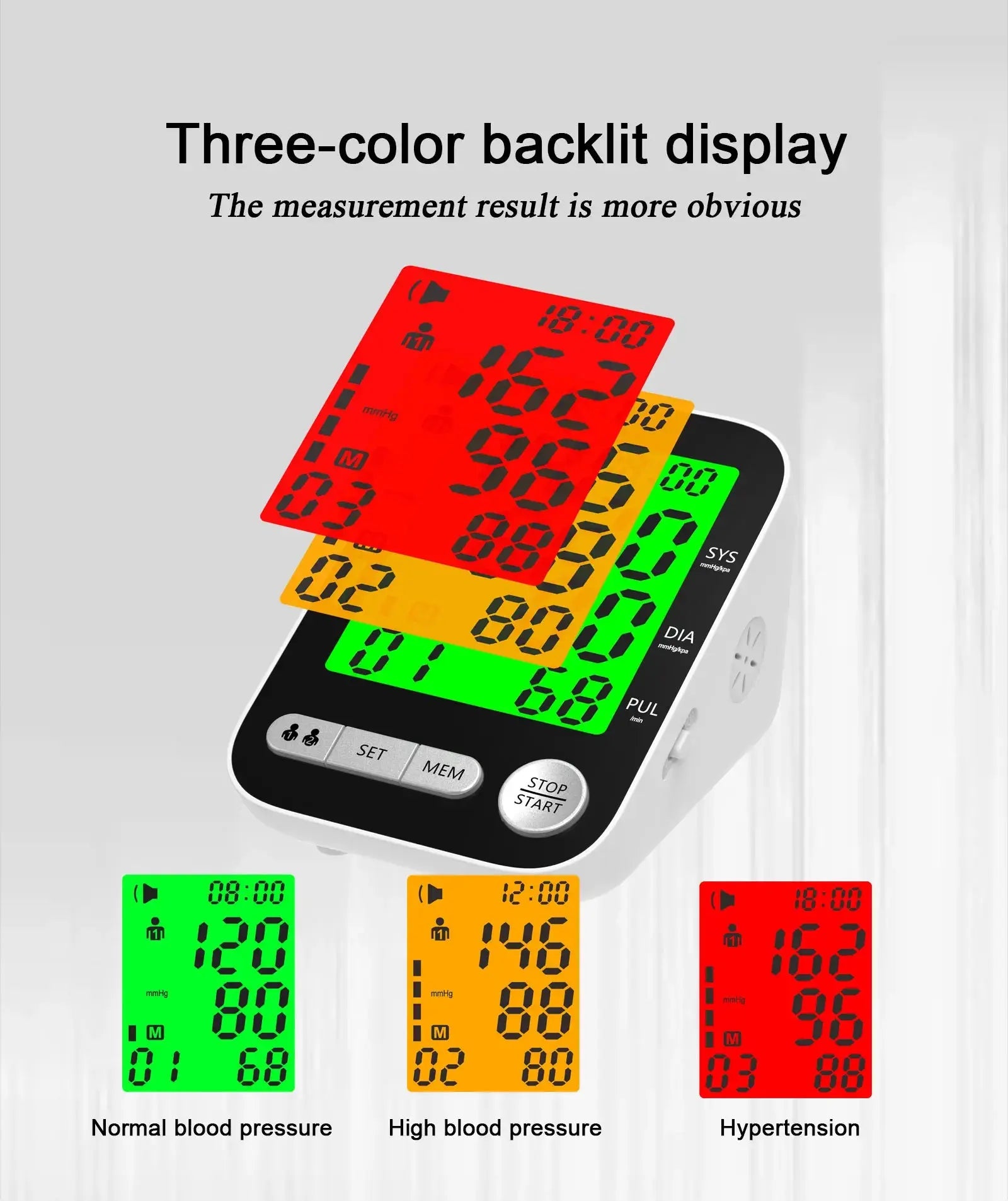 High Accurate Blood Pressure Monitor Digital Sphygmomanometer Bp Monitors Electronic Tonometer Arm Cuff Talking BPM Tensiometer Nova Trendz